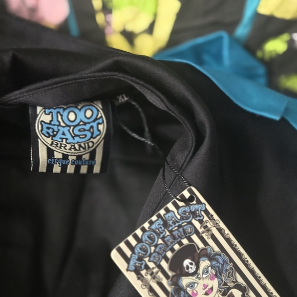 Too Fast Black and Teal Dress - Picture 6 of 6